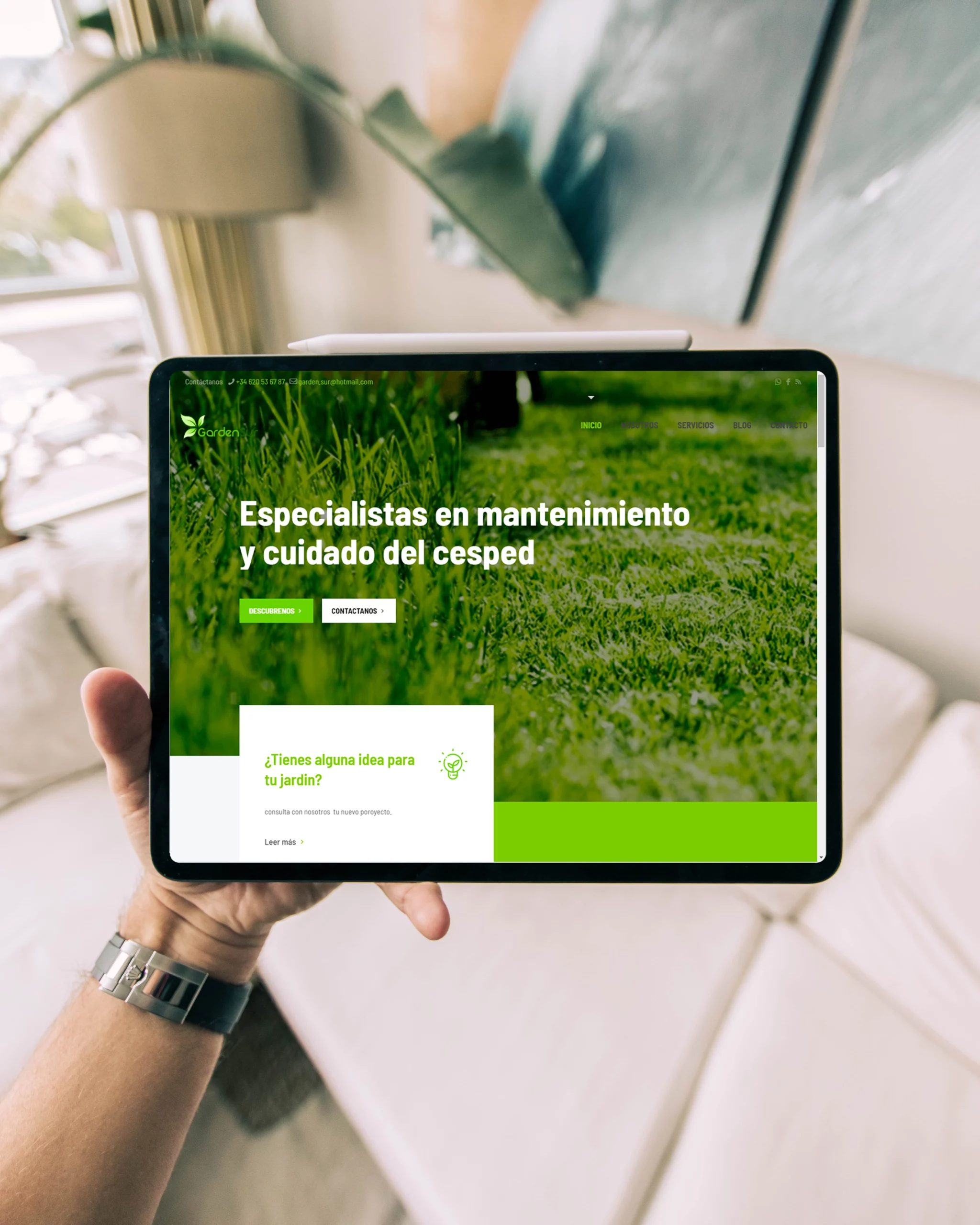 web gardensur en un dsipositivo tablet